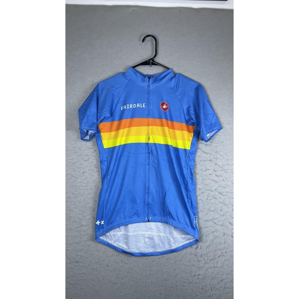 Castelli Fairdale Cycling Jersey Mens Large‎ Blue Full Zip Short Sleeve Bike